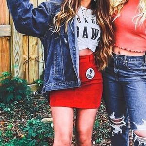 BDG Red Corduroy Skirt